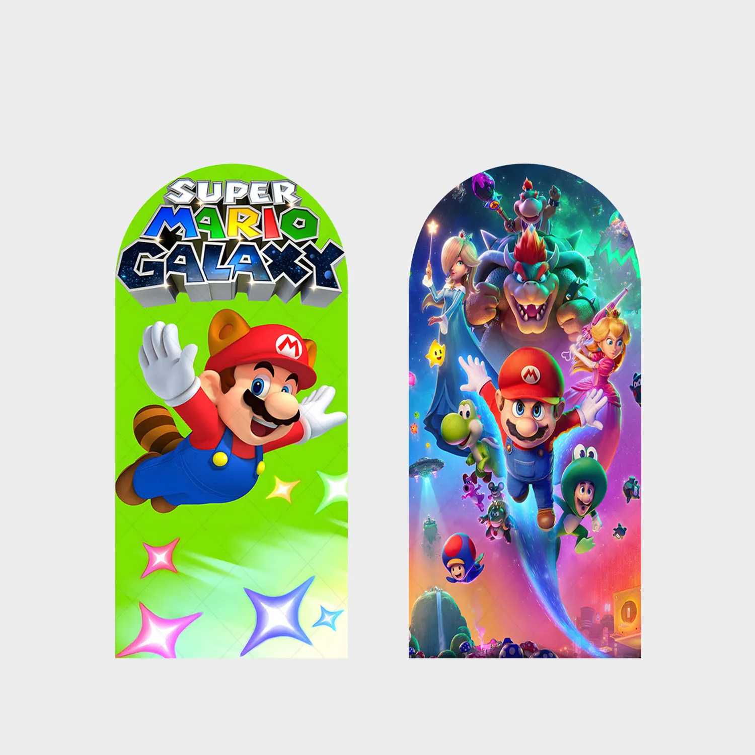 

Mario Brothers Galaxy Movie Theme Background Boy Birthday Party Backdrop Polyester Arch Luigi Yoshi Banner Photography Props