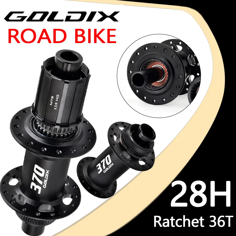 

GOLDIX 370 28H Road Hub 36T Ratchet Sealed Bearing Center Lock 12x100 Front 12x142 10x135 Rear HG XDR for Shimano SRAM