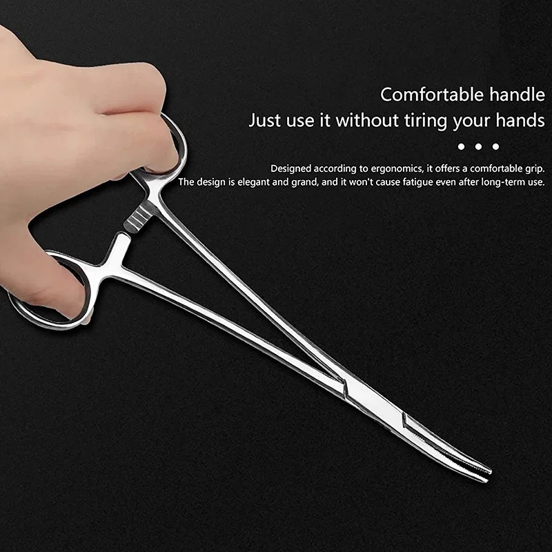 Bent-nose/Straight Curved Stainless Steel Locking Elbow Scissors Pliers Hemostatic Forceps Clamp 12.5/14/16/18CM Pliers