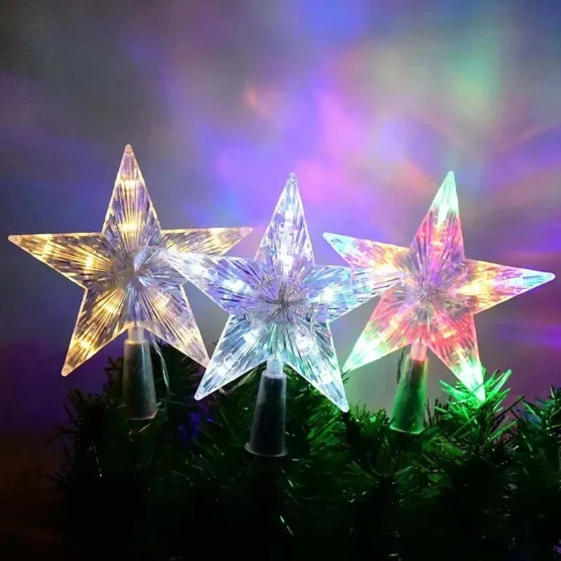 15 cm Weihnachtsbaum Top Stern Licht LED Leuchtende Stern Lampe Weihnachten Baum Dekoration Hause Weihnachten Party Liefert Navidad Noel