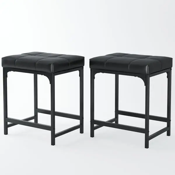 

2 Pack Vanity Stool Chair, Makeup Stool, Faux Leather Vanity Stool, Modern Foot Stool for Vanity Makeup, Living Room, Bedroom an