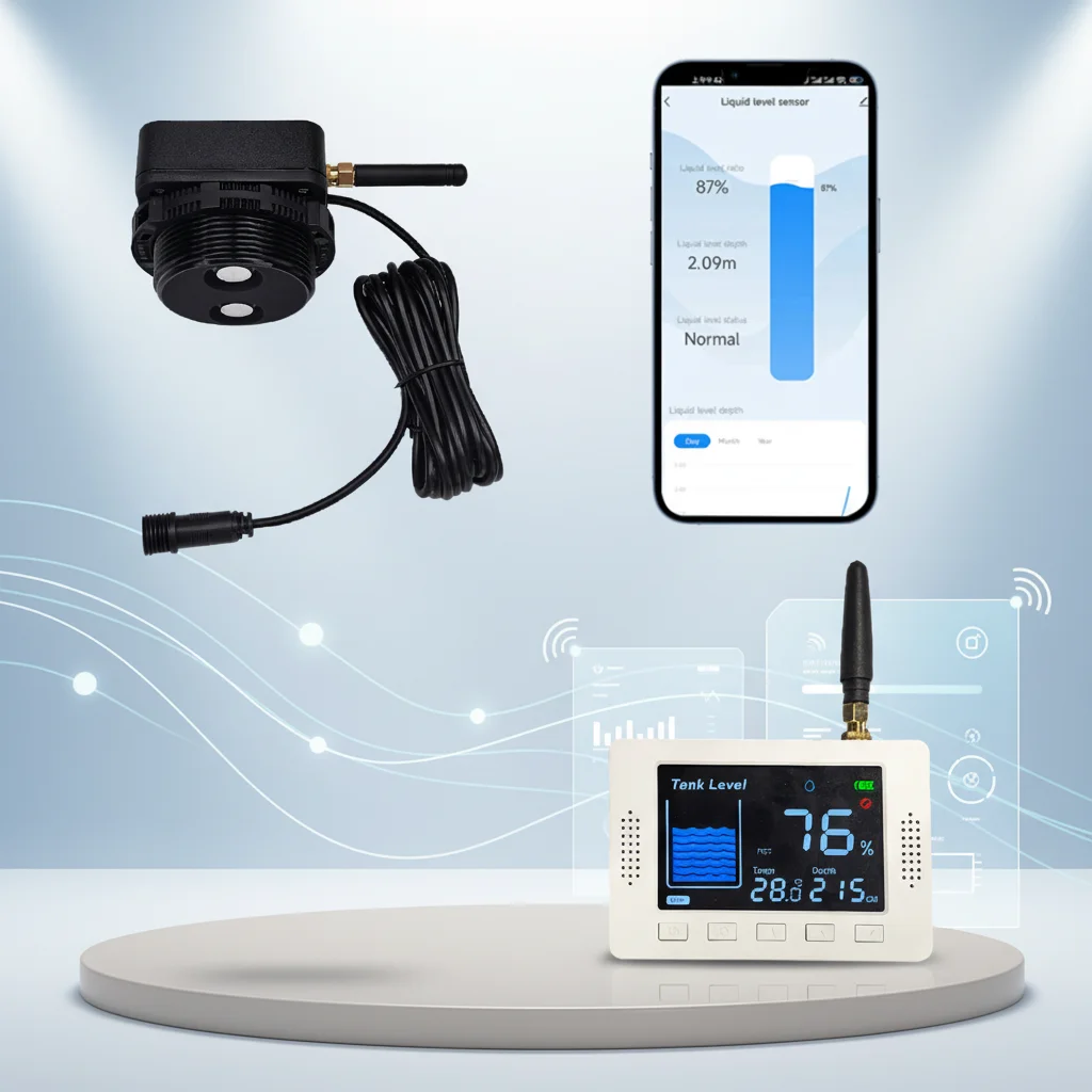 Automatic Liquid Measurement Level Gauge, Real‑Time Water Level Monitor & Alarm Indicator for Water Tank