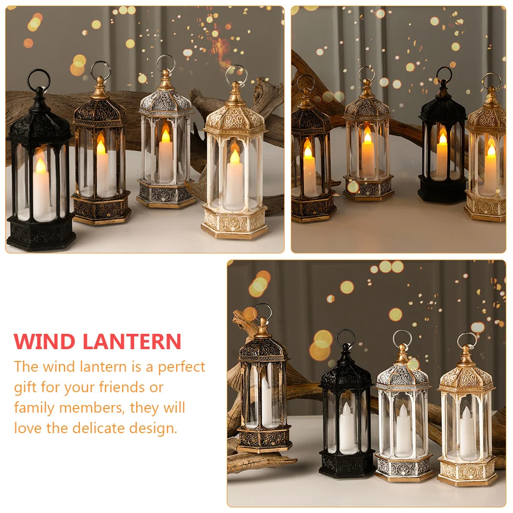 

Desktop Retro Glowing Wind Lights Lantern Lamp Outdoor Hanging Decor Plastic Vintage Ornament