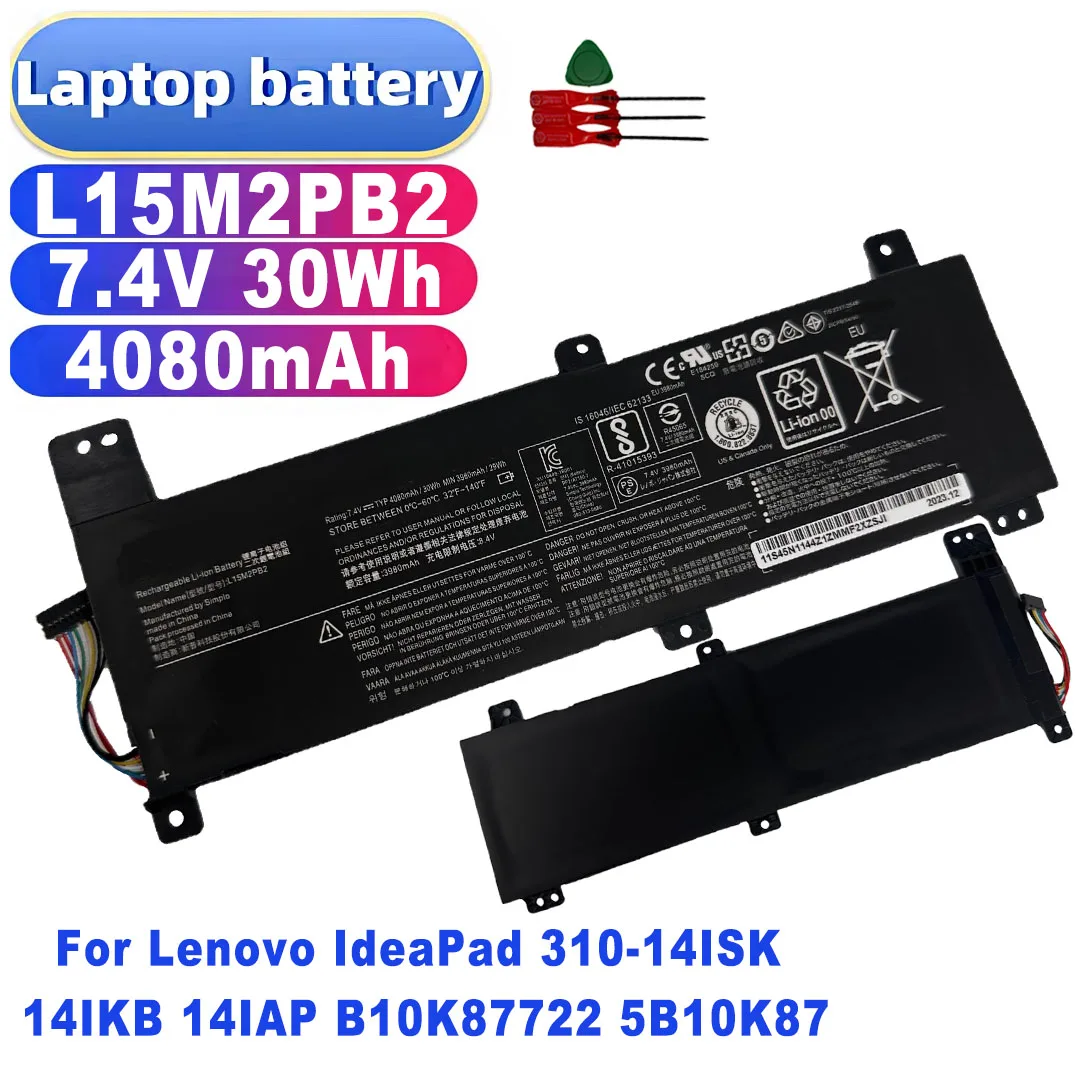 7.4V 30Wh 4080mAh L15M2PB2 L15L2PB2 L15L2PB3 L15C2PB2 Laptop Battery for Lenovo IdeaPad 310-14ISK 14IKB 14IAP B10K87722 5B10K87