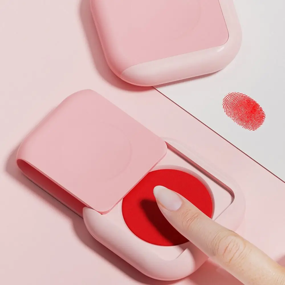 Clear Stamping Mini Fingerprint Ink Pad Anti-Fake Quick-drying Thumbprint Ink Pad Finger Printing Portable