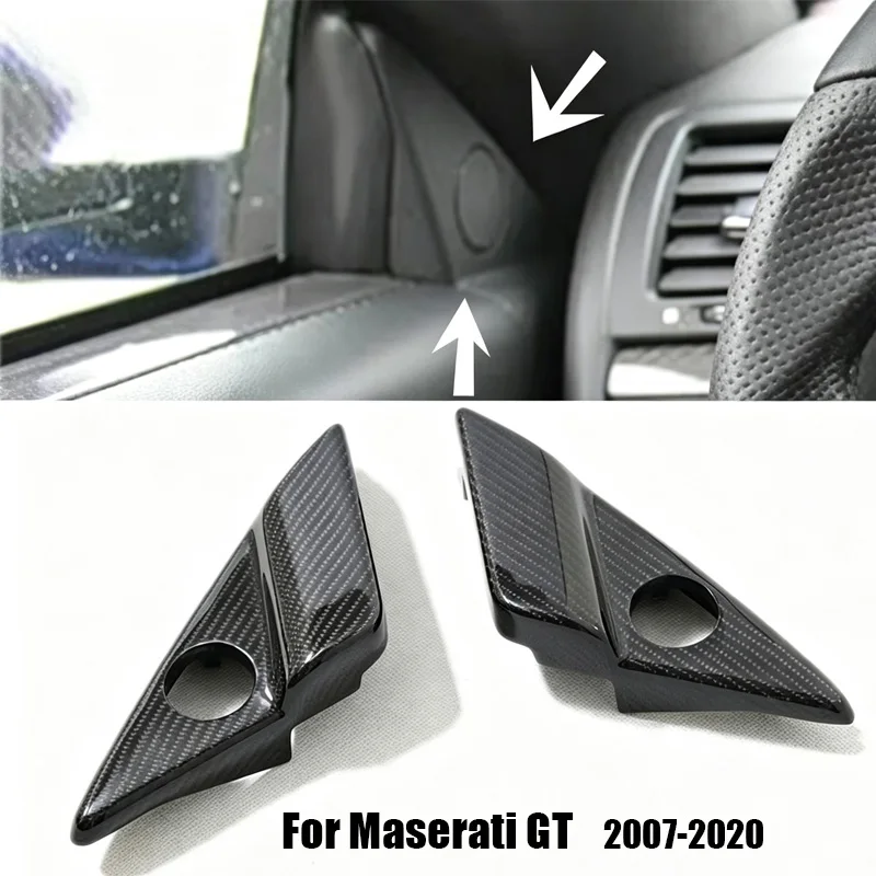 Real Carbon Fiber A Pillar Tweeter Speaker Cover Trim for Maserati GranTurismo GT GTS 2007-2020 2Pcs/Set