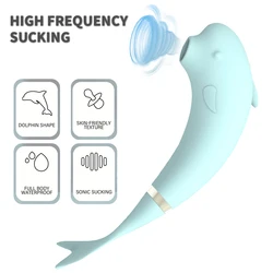 Little Dolphin Sucking Vibrators Clitoris Sucking Stimulator Vagina Oral Nipple Stimulation Massager For Women Adult Sex Toy