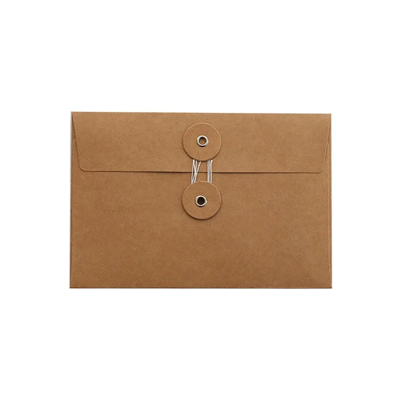 1Pc Vintage Winding Envelope Archive Bag Style Thickened Kraft Paper Packaging Ticket File Bag Postcard Stationery Gift