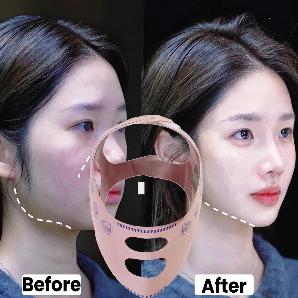 Dubbele Kin Reducer V-vormige Afslanken Gezichtsmasker Herbruikbare Gezichtsvormige UP Lift Masker Schoonheid Gezicht Beeldhouwen Slaap Maskers Make-up