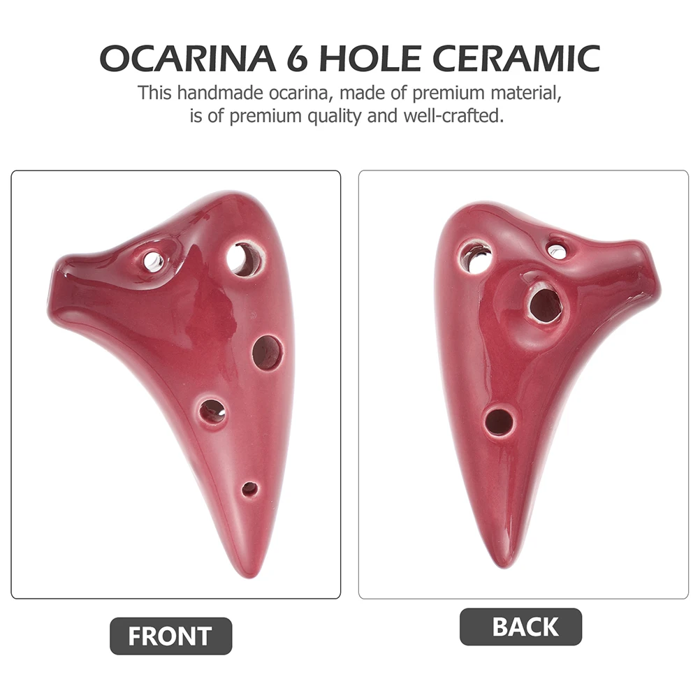 

2Pcs Mini Ocarina 6 Holes Ceramic Instrument Portable Beginner Friendly Easy Carry Replace Old Gift 6 Holes Ocarina