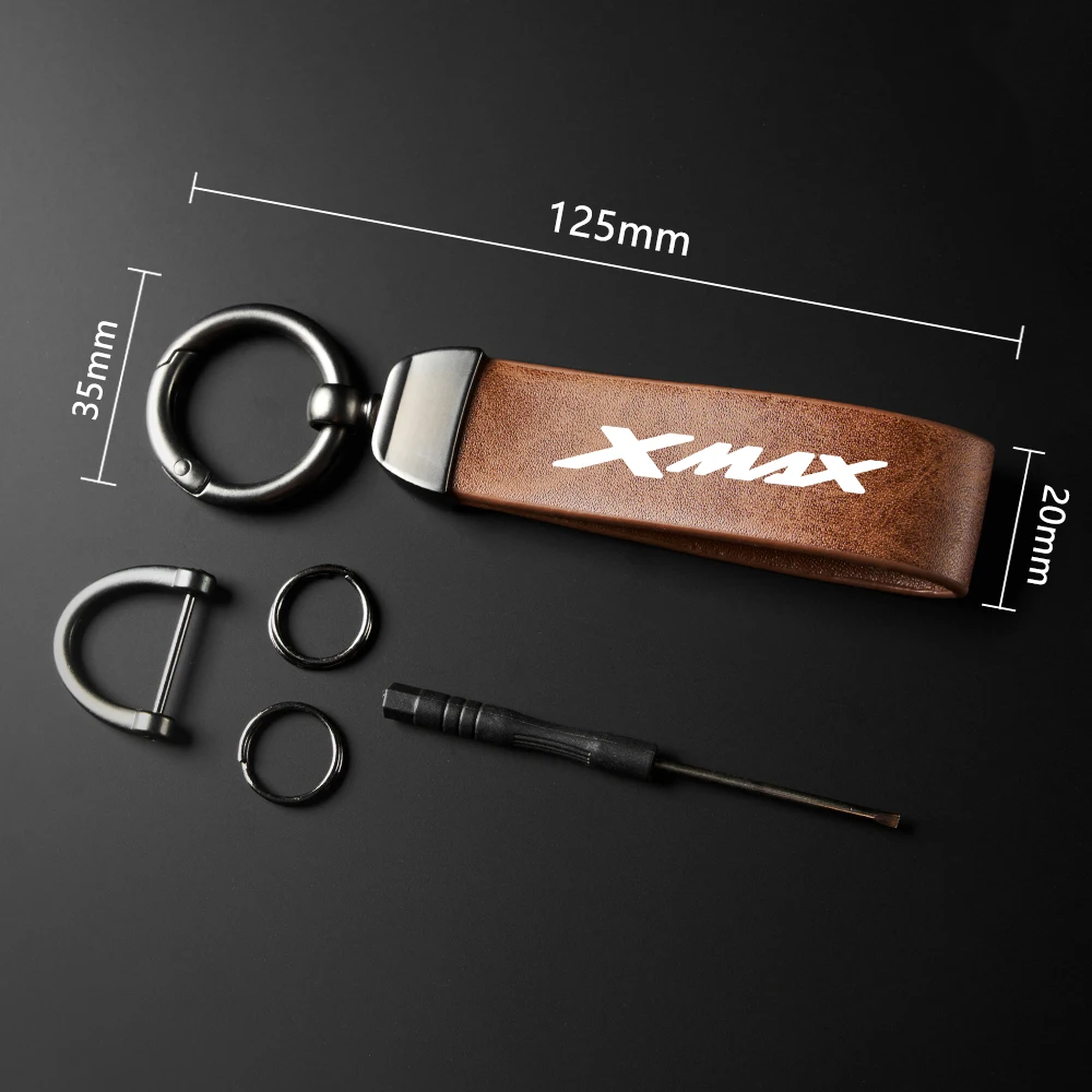 For Yamaha XMAX300 XMAX250 X MAX XMAX X-MAX 300 250 125 250 300 400 High-Grade leather Motorcycle Keychain Holder Keyring