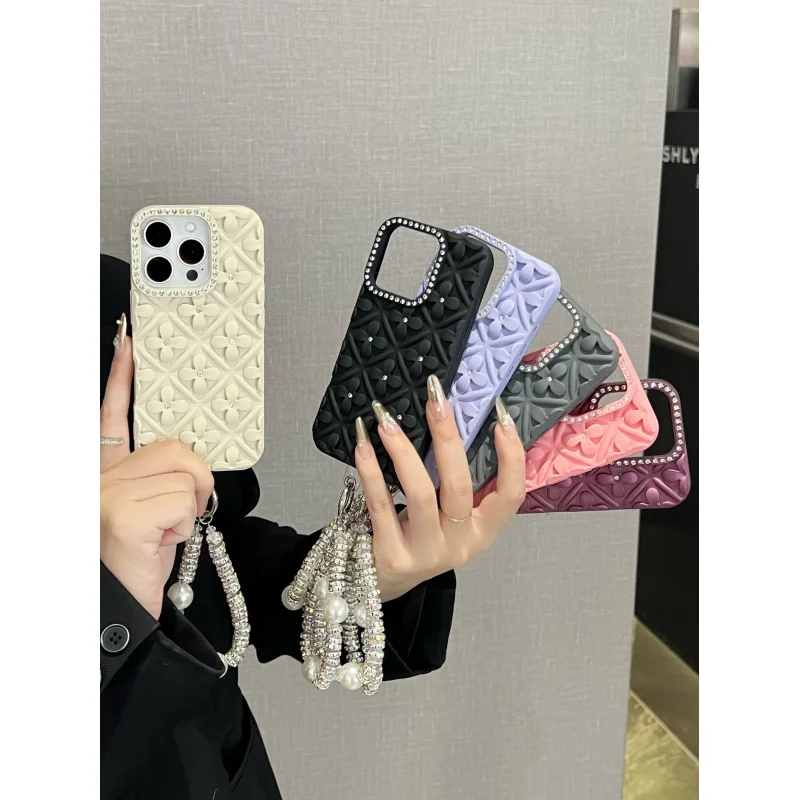 

Custom-designed spray-painted small floral embellishments＋Suitable for braceletsiphone16promaxNew anti-drop iPhone case14promax