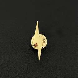 Broche de acero inoxidable para hombre, Pinf a la moda con forma de rayo para traje