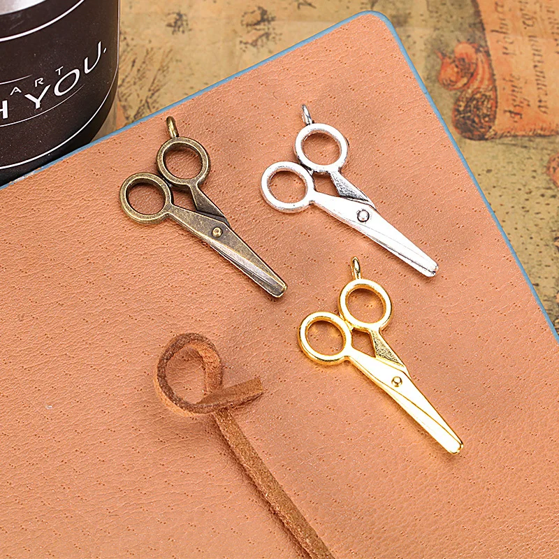 

60pcs Color Scissors Charms Pendants Handmade Decoration Vintage for DIY Jewelry Making Findings