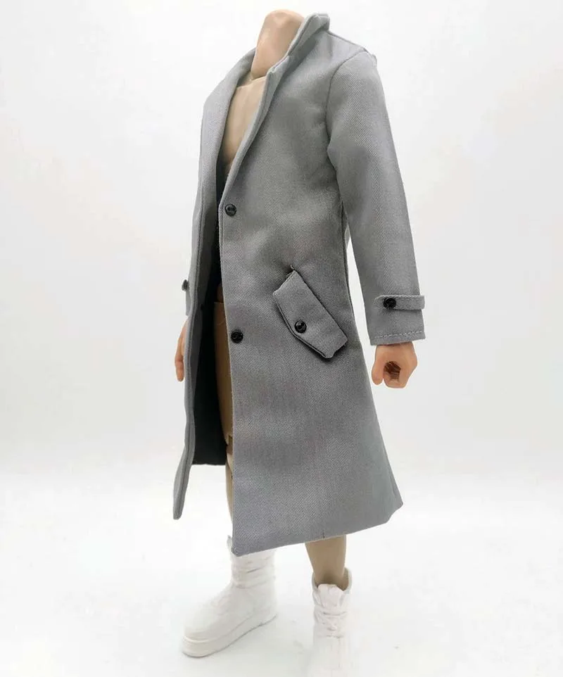 Grey Slimming Windbreaker, modelo casaco fino para 12 "Action Figure, coleção de brinquedos, escala 1/6