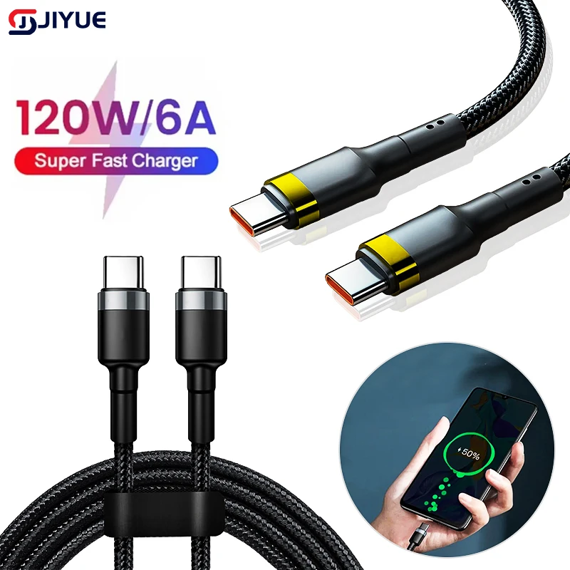 Upgraded PD 120W Fast Charging For Samsung S24 USB C TO USB Type C Cable For IPhone 15 Plus Pro Max Xiaomi 14 Quick Fast Charger