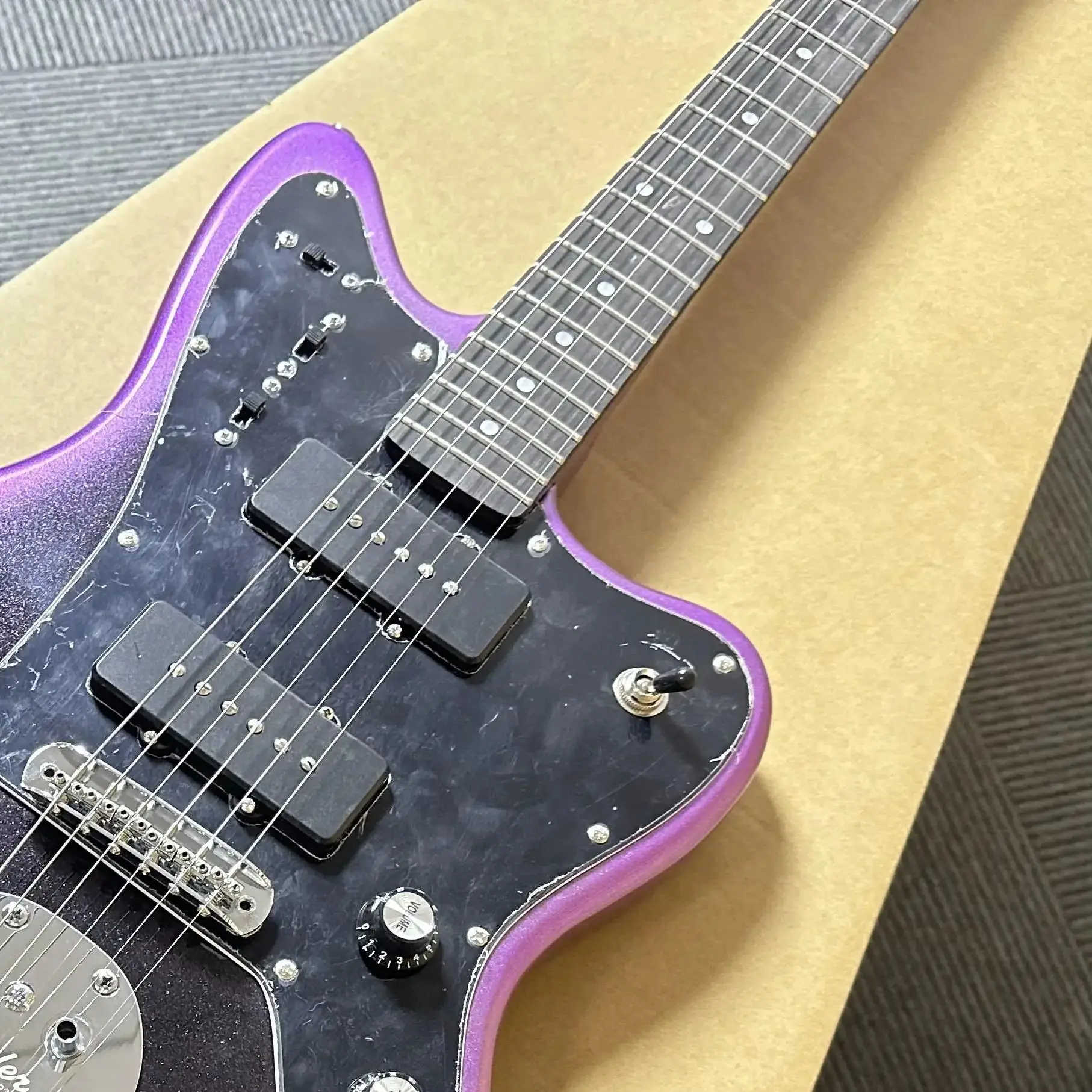 جيتار كهربائي مخصص - جسم أرجواني - 6 أوتار - 22 فريتس - مناسب لكل من المحترفين والمبتدئين - شحن مجاني #3