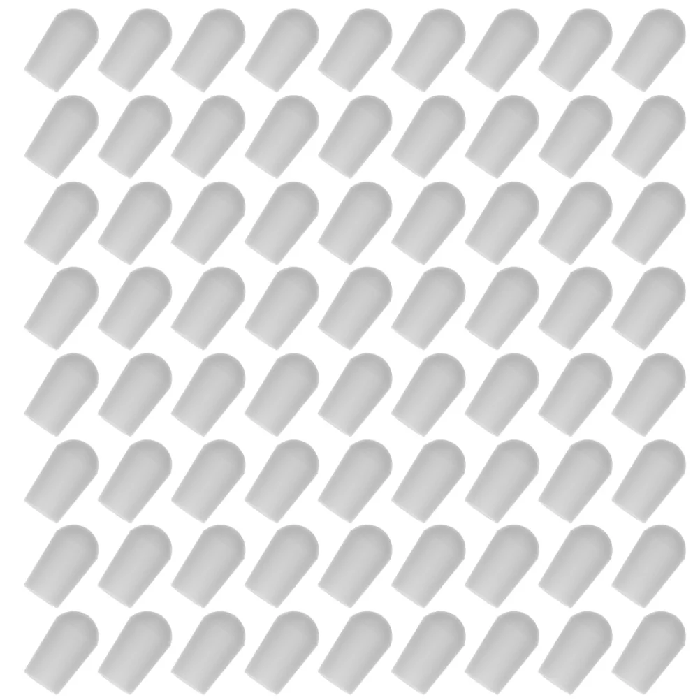 

200pcs Wire Thread Protector Hanger End Caps Clothes Rubber Cover Protective Rack Tine Tip Covers White 5mm Round Soft