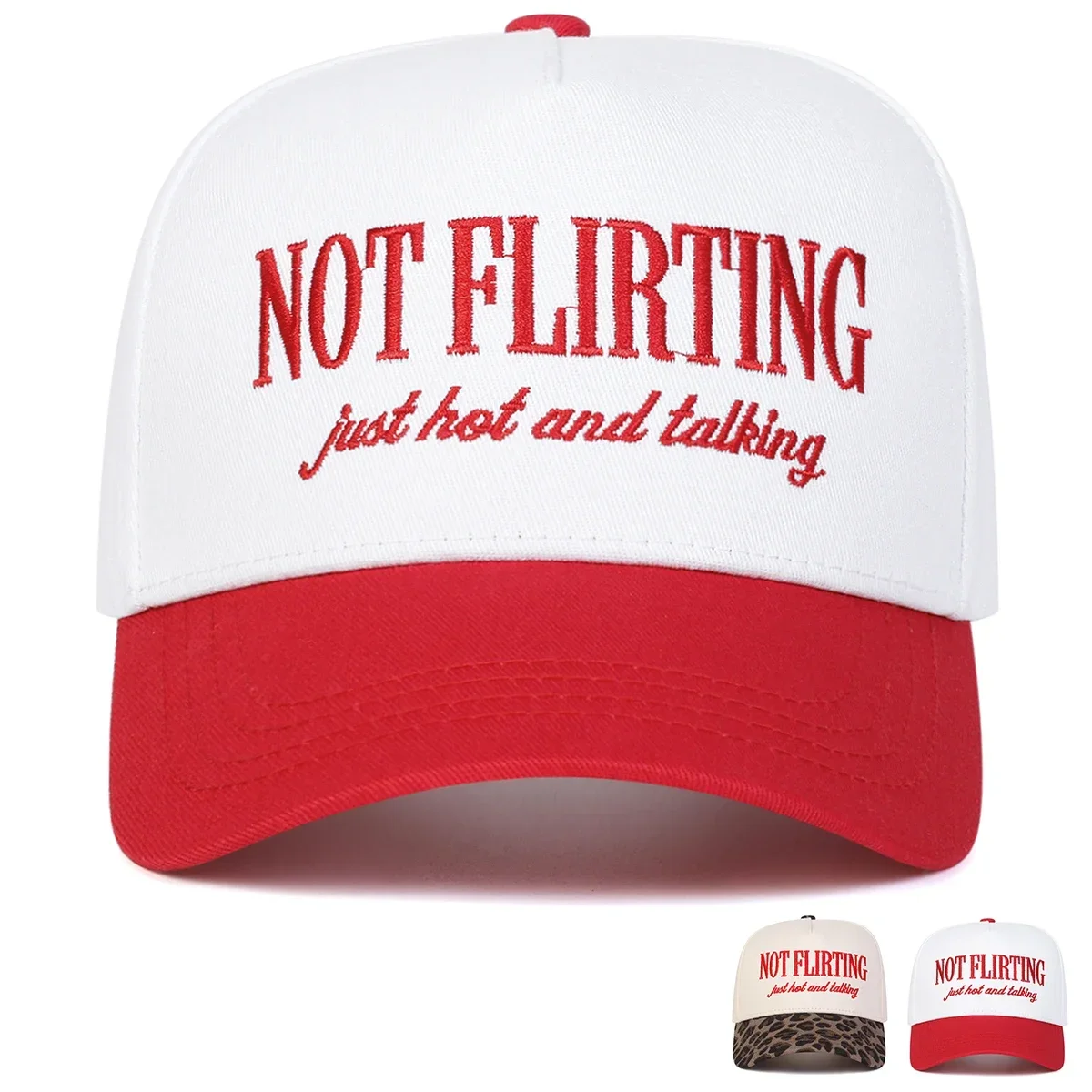 Unisex NOT FLIRTING Letter Embroidery Baseball Caps Spring A