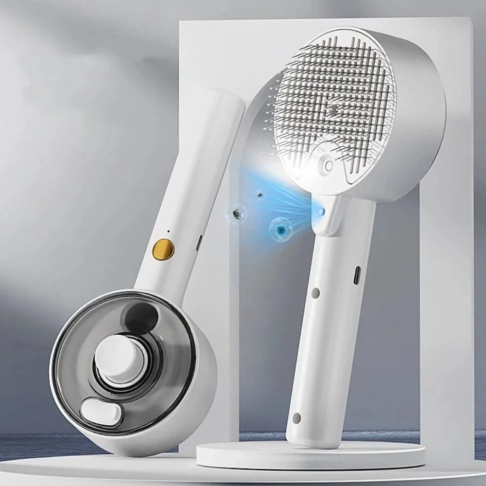 

3-in-1 Design Pet Electric Steam Brush Adjustable Steam Spray Pet Cleaning Spray One Button USB Charging Cat Massage Comb