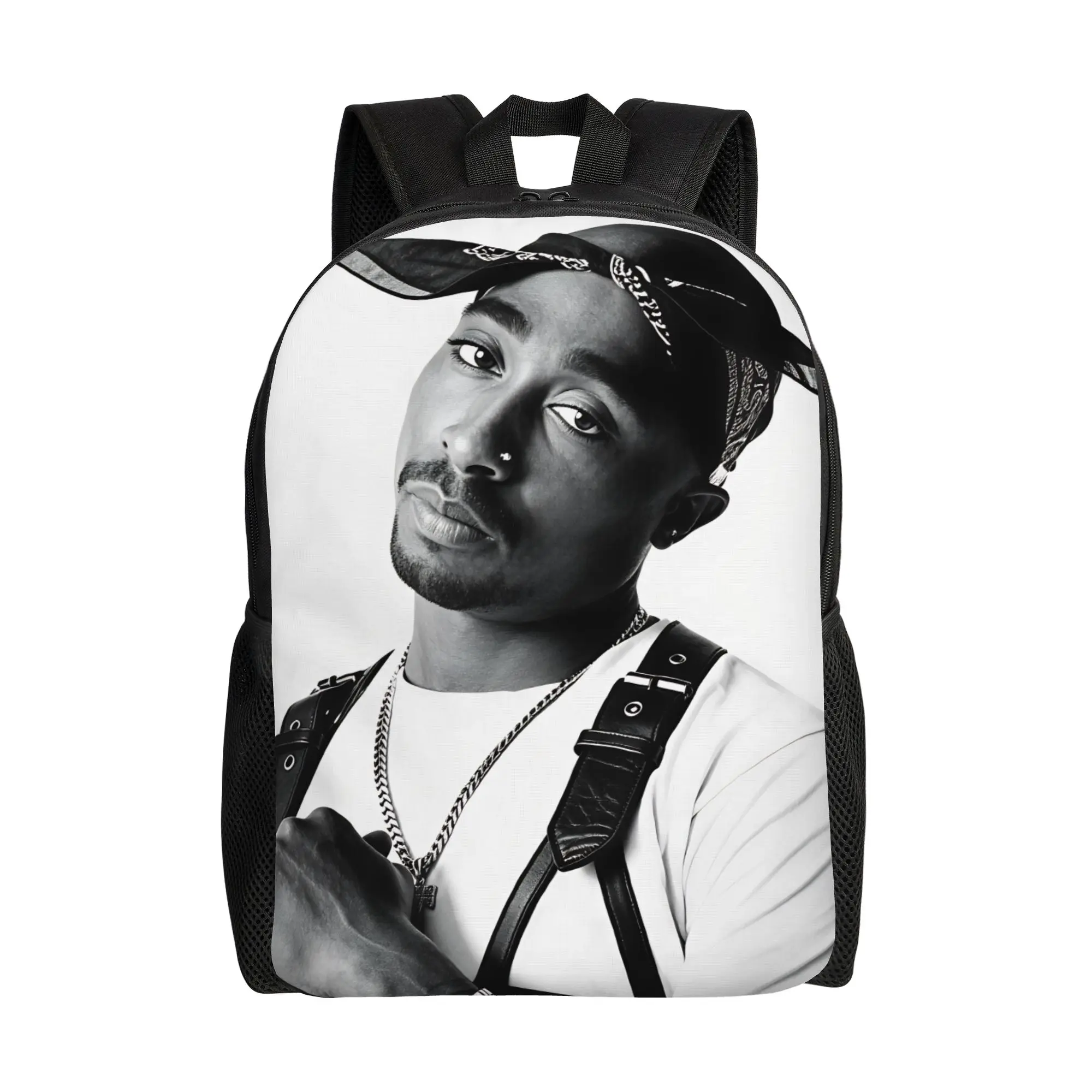 Rapper Tupacs Backpack  Trekking Backpacks Unisex Modern School Bags Design Big Rucksack