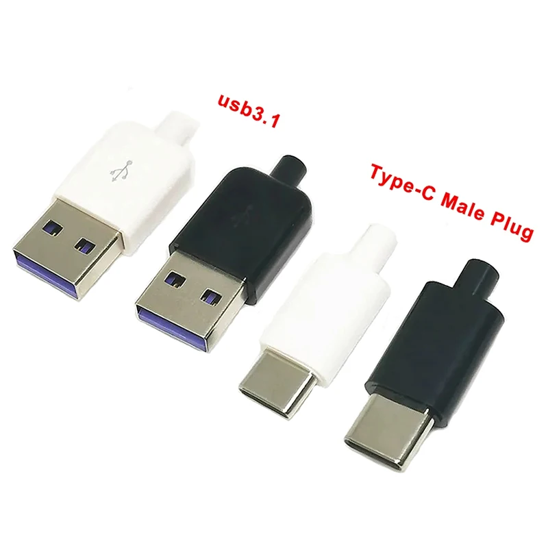 

5pcs Type-C usb3.1 3A 5AConnectors Jack Tail 24pin Male Plug Electric Terminals welding DIY data cable accessories
