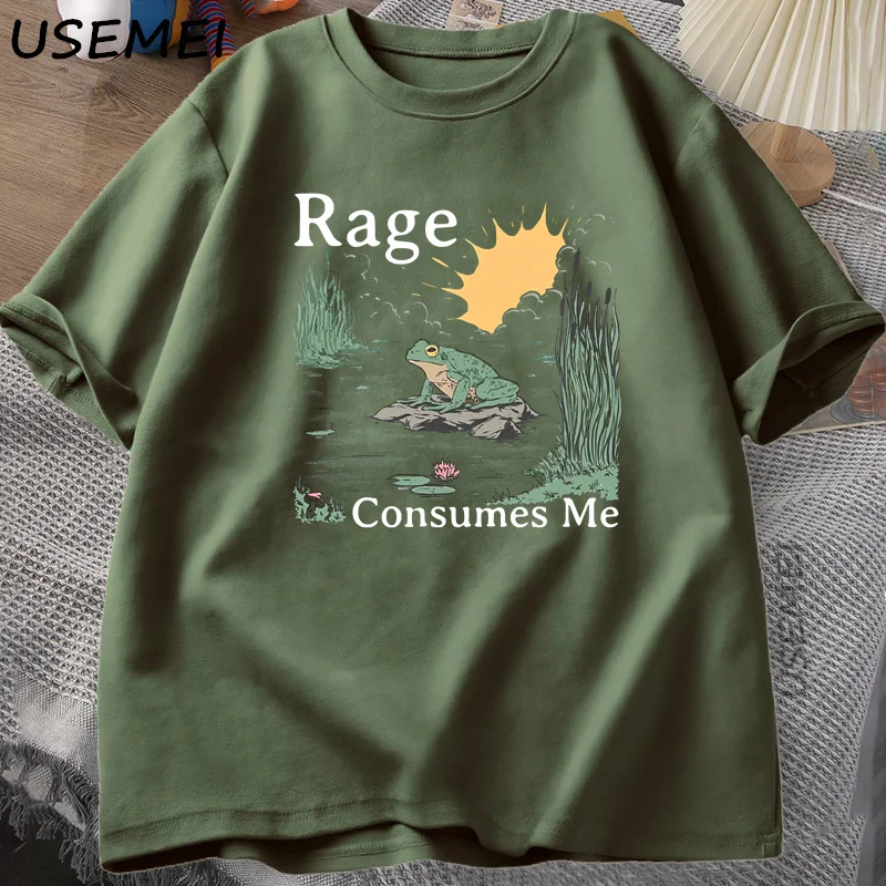 الغضب يستهلكني تي شيرت الضفدع بركة تي شيرت خمر نمط الرجال النساء التي شيرت طبيعة عاشق مضحك الضفدع الجرافيك بلايز للجنسين الملابس #4