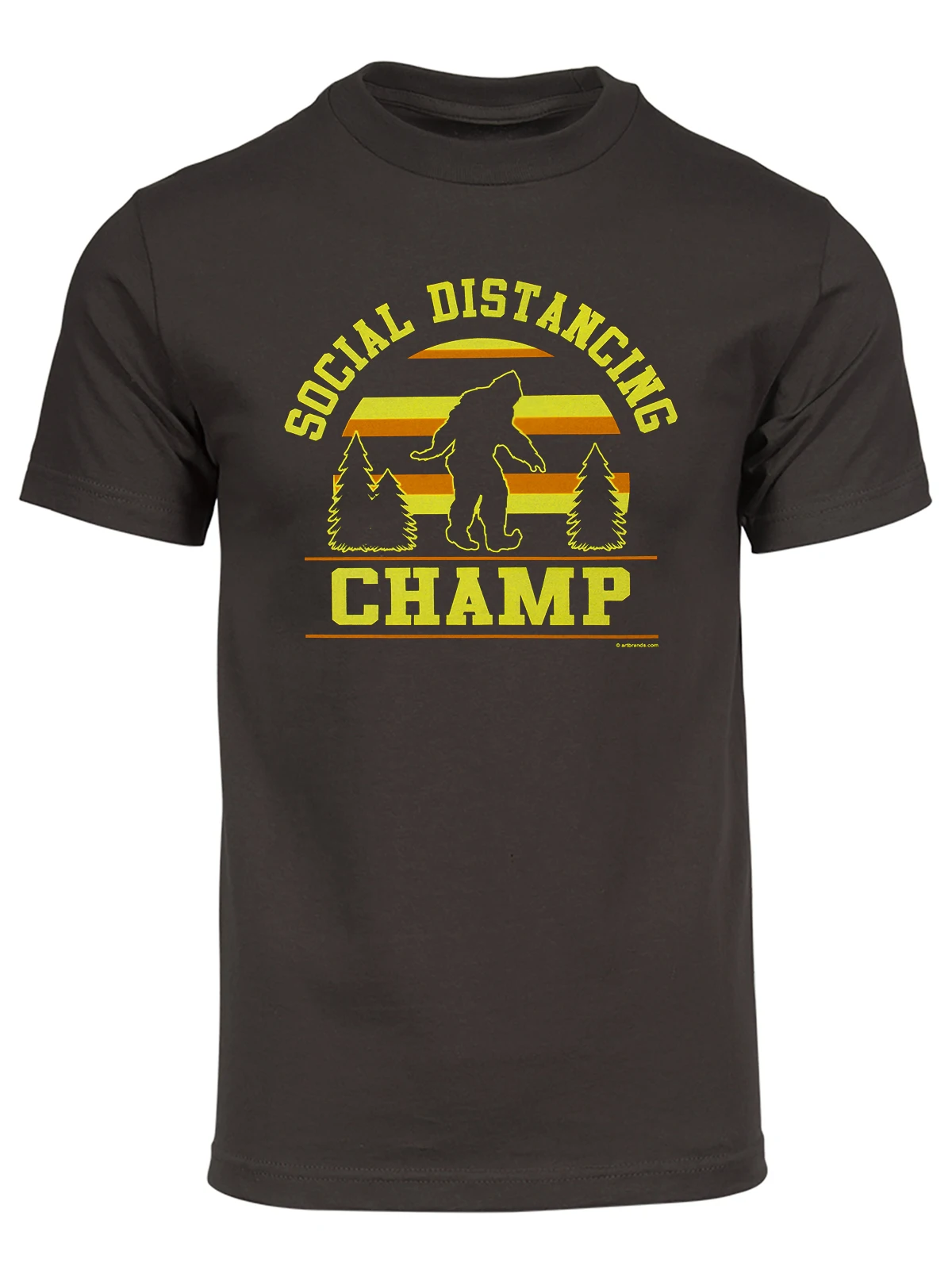 Gravity Trading Mens Social Distancing Champ Bigfoot Short-Sleeve T-Shirt