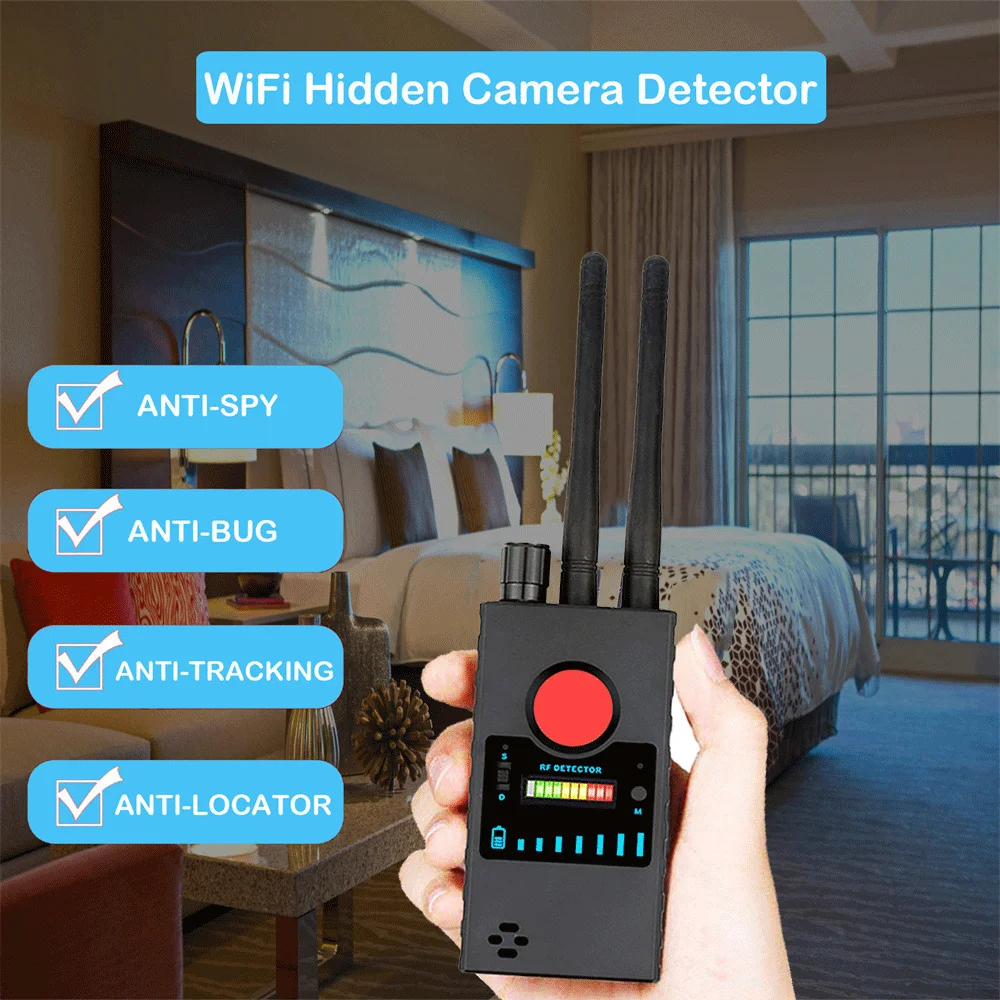 

Anti Candid Hidden Camera Detector RF Signal Finder Bug GPS Audio GSM Mobile Phone Wifi Pinhole Camera Scanner Dual Antenna G528