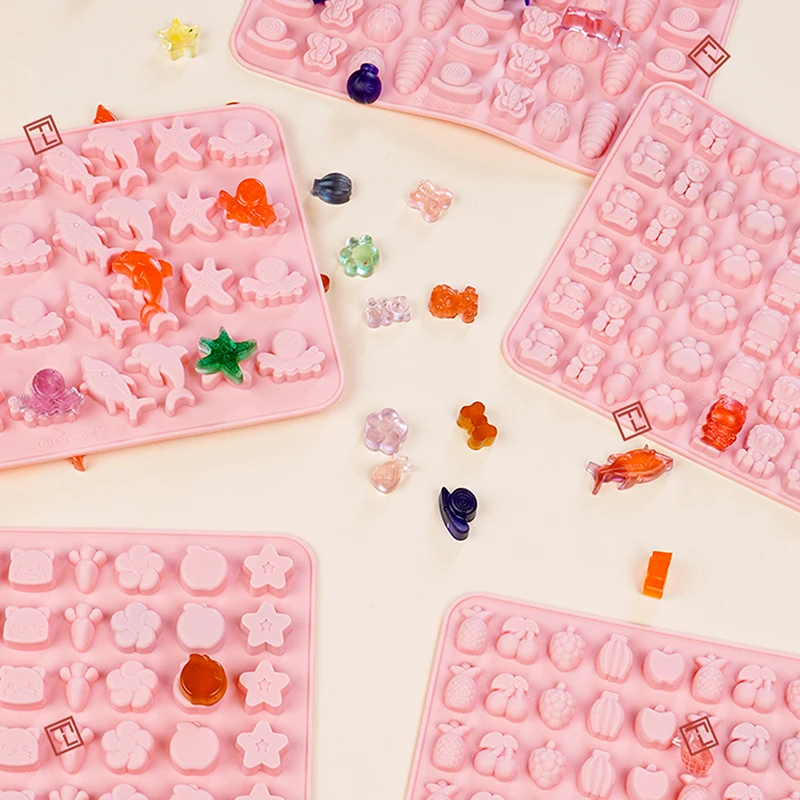 Mix Fruit Animal Silicone Mold Rabbit Fish Shape Fudge Candy Jelly Cake Decor Baking Ice Tray Gift