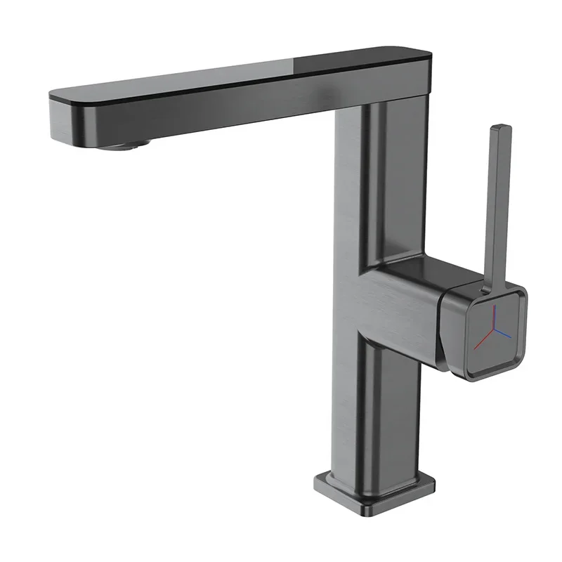 

Gun ash faucet multi-functional pull-out basin basin cold and hot water outlet single hole extension faucet MT2517