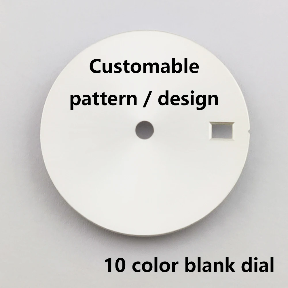 28.5mm Watch Dial Blank Dial Solid Color Sterile Dial Single Calendar Window Customable Dial Fit NH35/NH36 Movement Watch Face