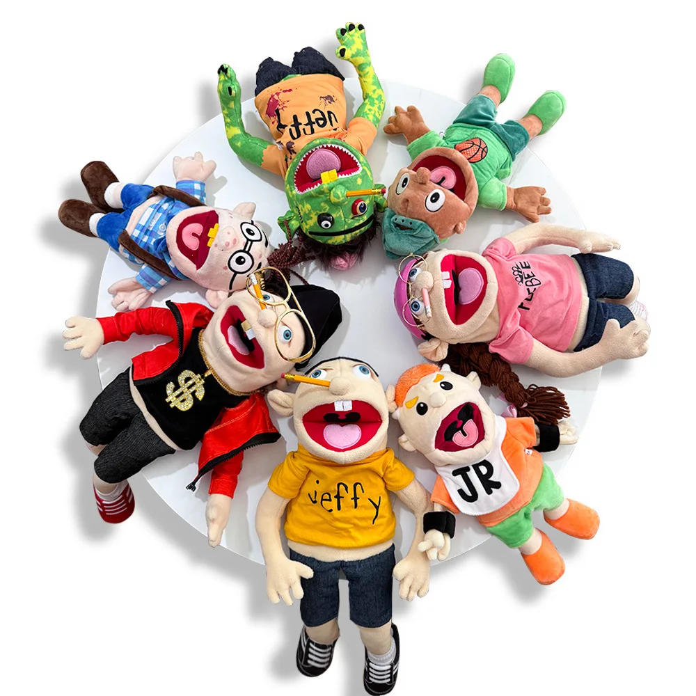 Jeffy Handpuppe Ganzkörper 19,69 Zoll Gefüllte Figur Spielzeug Weiche Puppe Plüsch Muppet Spielzeug Geburtstag Kinder Geschenk Geeignet für Rollenspiele