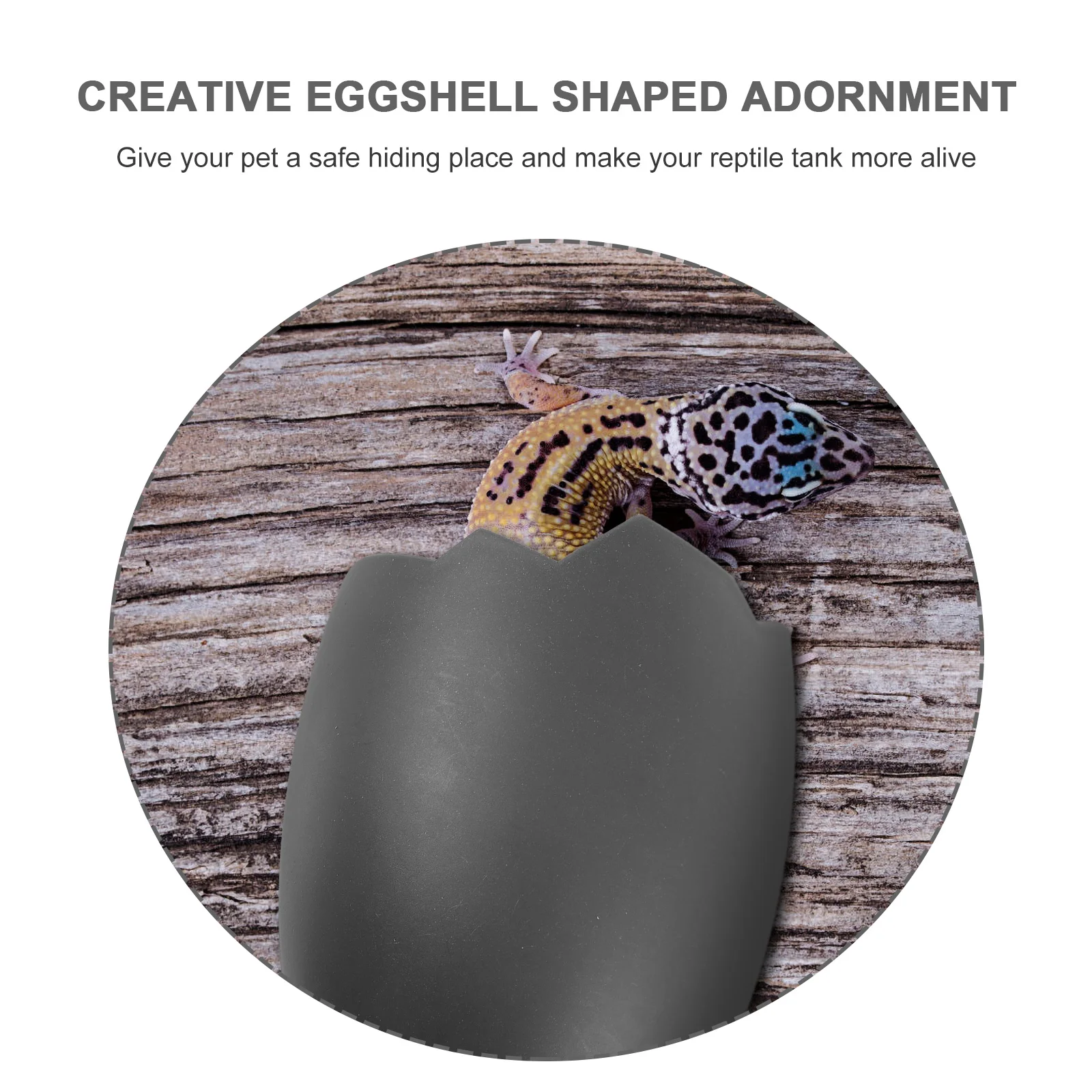

Plastic Reptile Hideout House Eggshell Shaped Hiding Place Lightweight Container Pet Shelter Crawl Supplies Box Decor Hidden
