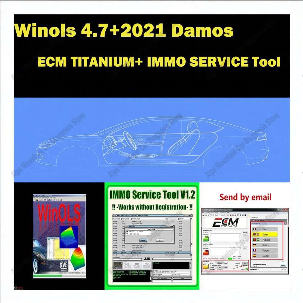 

Winols 4.7 Full Activated immo tool Windows 7 10 11 Need Vmware Multi-language + Damos 2021+ECM TITANIUM+ IMMO SERVICE Tool 1.2