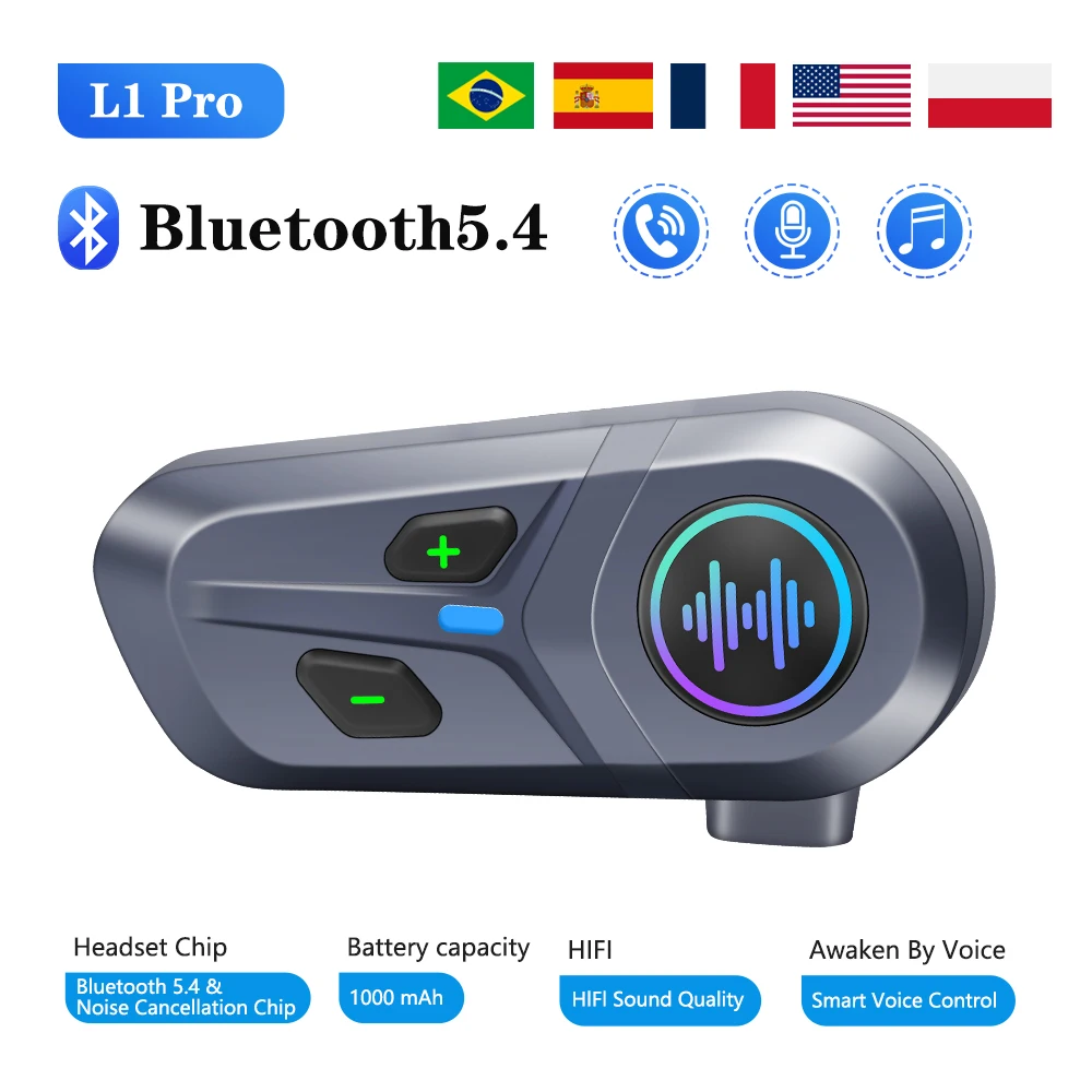 

Наушники для мотоциклетного шлема с голосовым управлением, BT 5,4