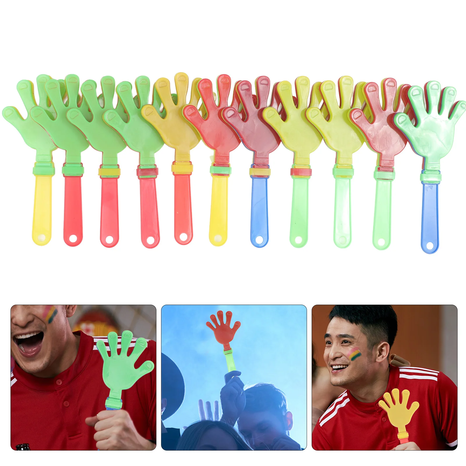20 Pcs Applause Maker for Sports Game Decision Hands Clapper Performing Cheering Party Supplies Palm Clapping Device