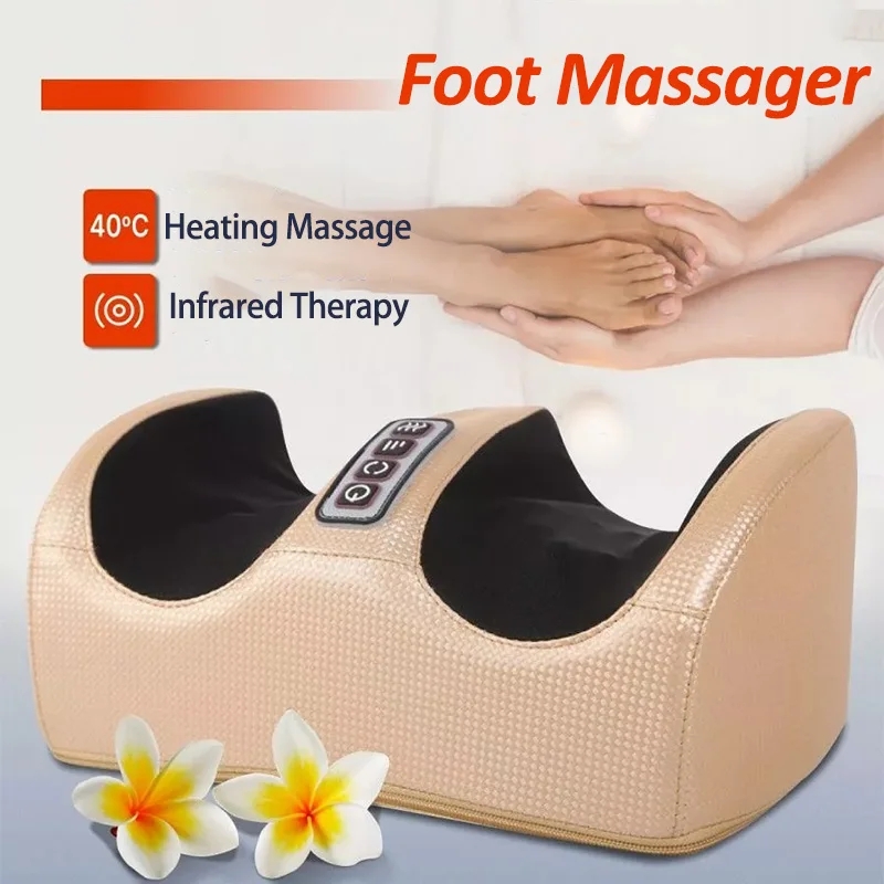 Electric Foot Massager Heating Therpay Shiatsu Kneading Roller Muscle Vibrator Pain Relief Relaxation Hot Compression Foot Spa