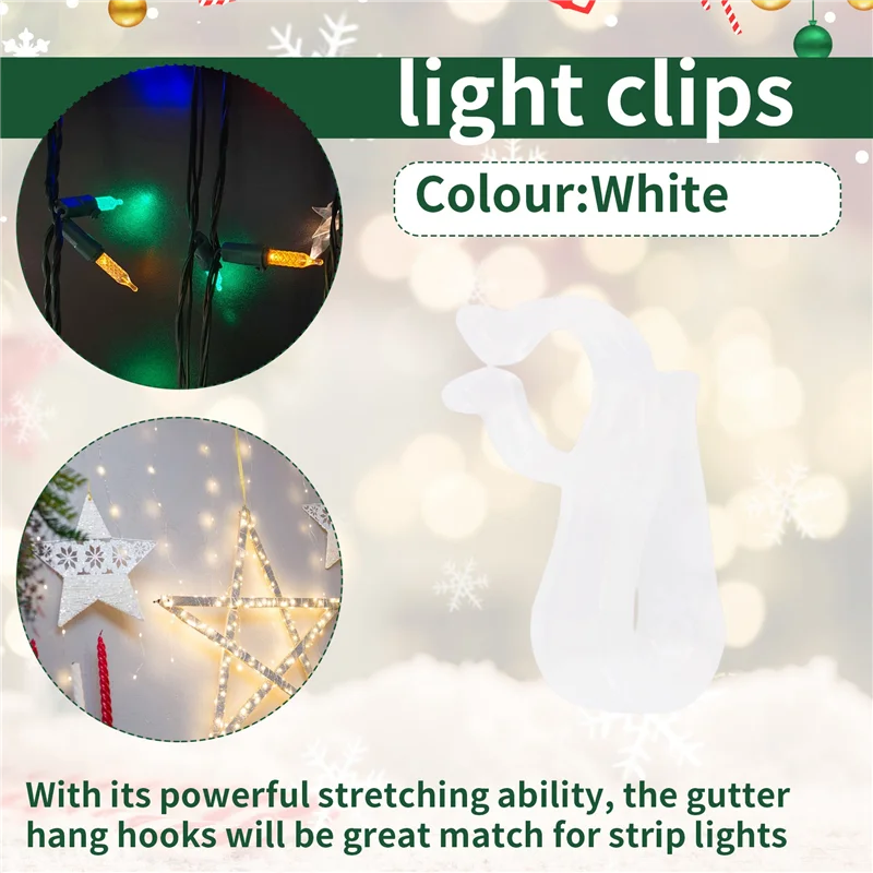 【Limited Time Offer】Christmas Light Clips - Gutter Clips For Hanging Outdoor Lights - Gutter Clips For Outside Hanging String Li