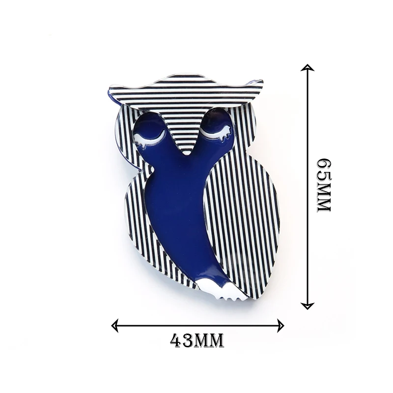 YAOLOGE Original New Product Animal Owl Brooch Stripe Stitching Design Women\'s Fashion Clothing Bag Accessories Badge