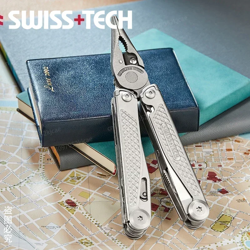 Swisstech Opvouwbare Multitool-Tang Nieuw 18 In 1 Multifunctionele Combinatie Gereedschapstangen Vouwschaar Edc Buitenuitrusting