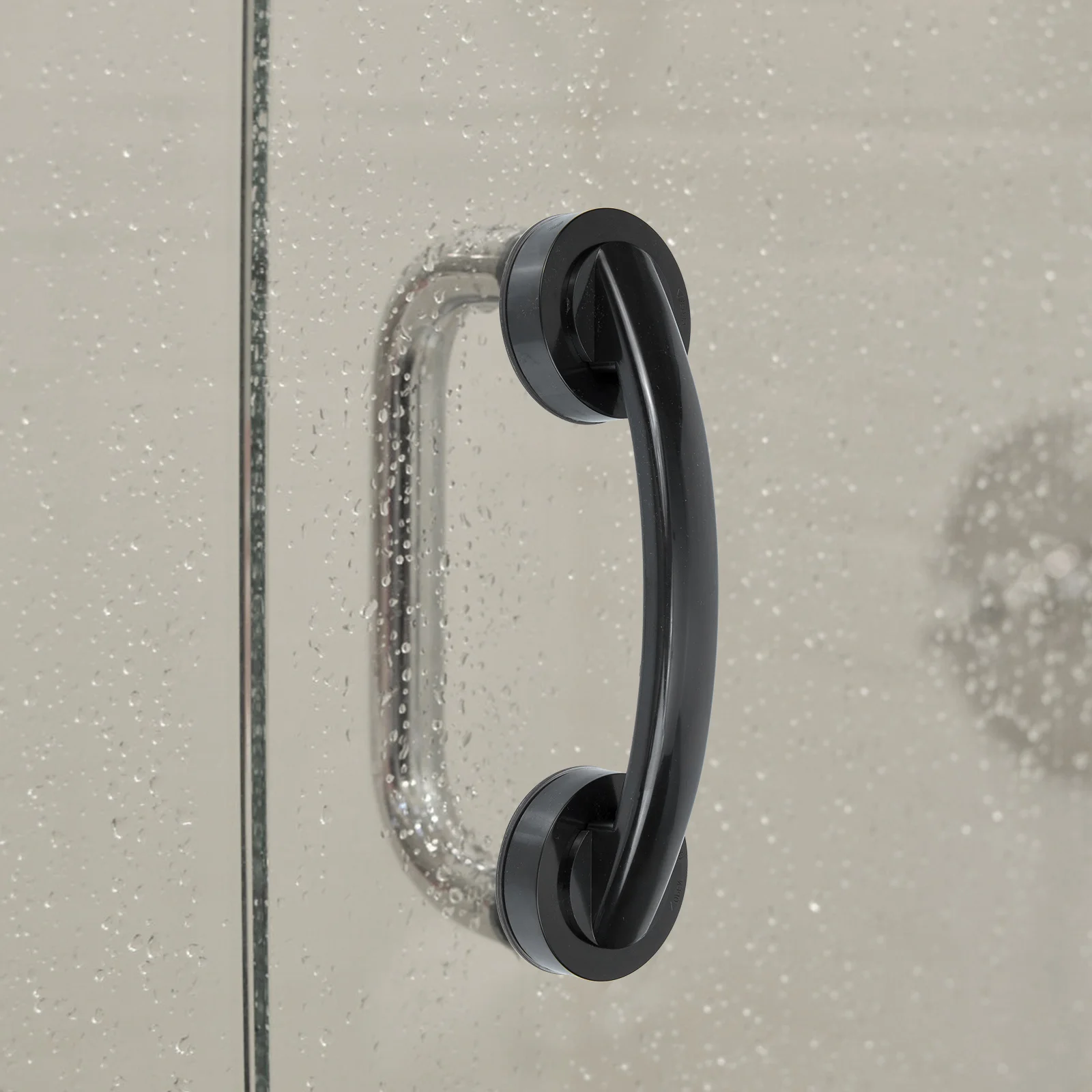 

Punch Free Adhesive Bathroom Grab Bar Handle for Seniors Disabled Easy Install Glass Door Knob Shower Cabinet Use