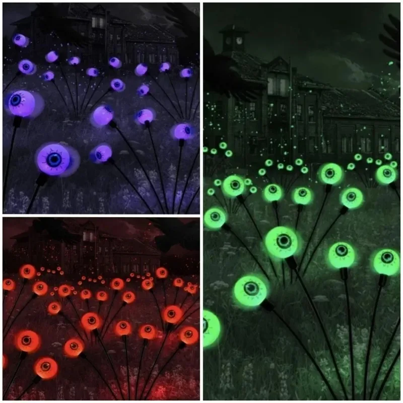 Halloween LED Solar String Lights Eyeball Lights Halloween Eyeball Outdoor Garden Holiday Decoration Christmas Light String