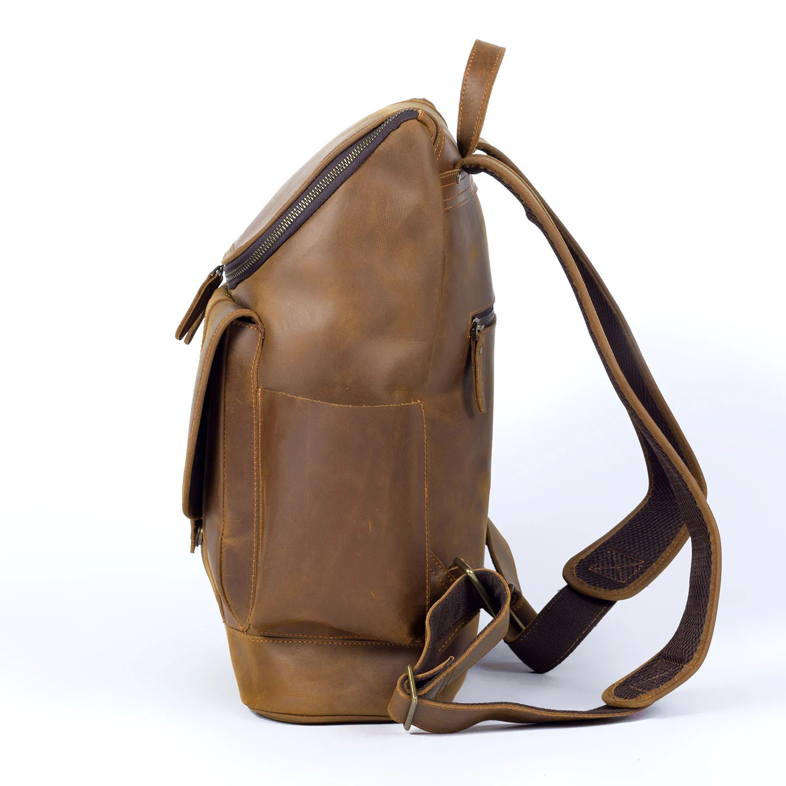 Vintage Echtleder Herrenrucksack Große Kapazität Top-Grain Leder Laptop-Umhängetasche Crazy Horse Tasche Mode für Männer – Detail 24