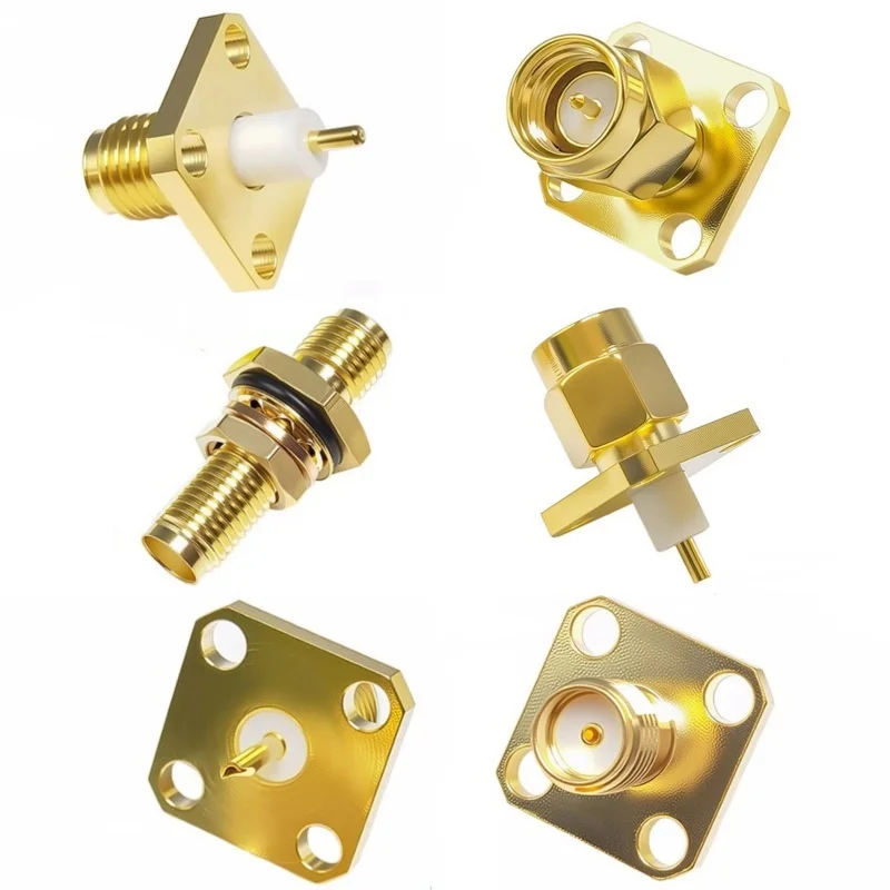 1pcs SMA-KFD JDF KKY KKF KFB RF Receptacles Hole Square 4-Hole Diamond 2-Hole External Thread Female Jack 3/4/1.5/5/2