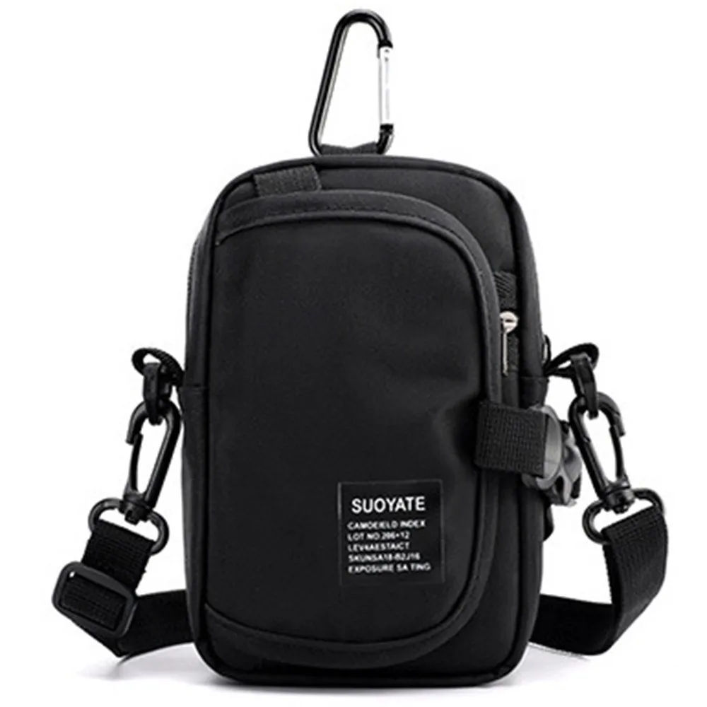 Single Shoulder Casual Men Crossbody Bag Large Capacity Multi-functional Small Shoulder Bag Multi-Pockets Square Wallet Hiking