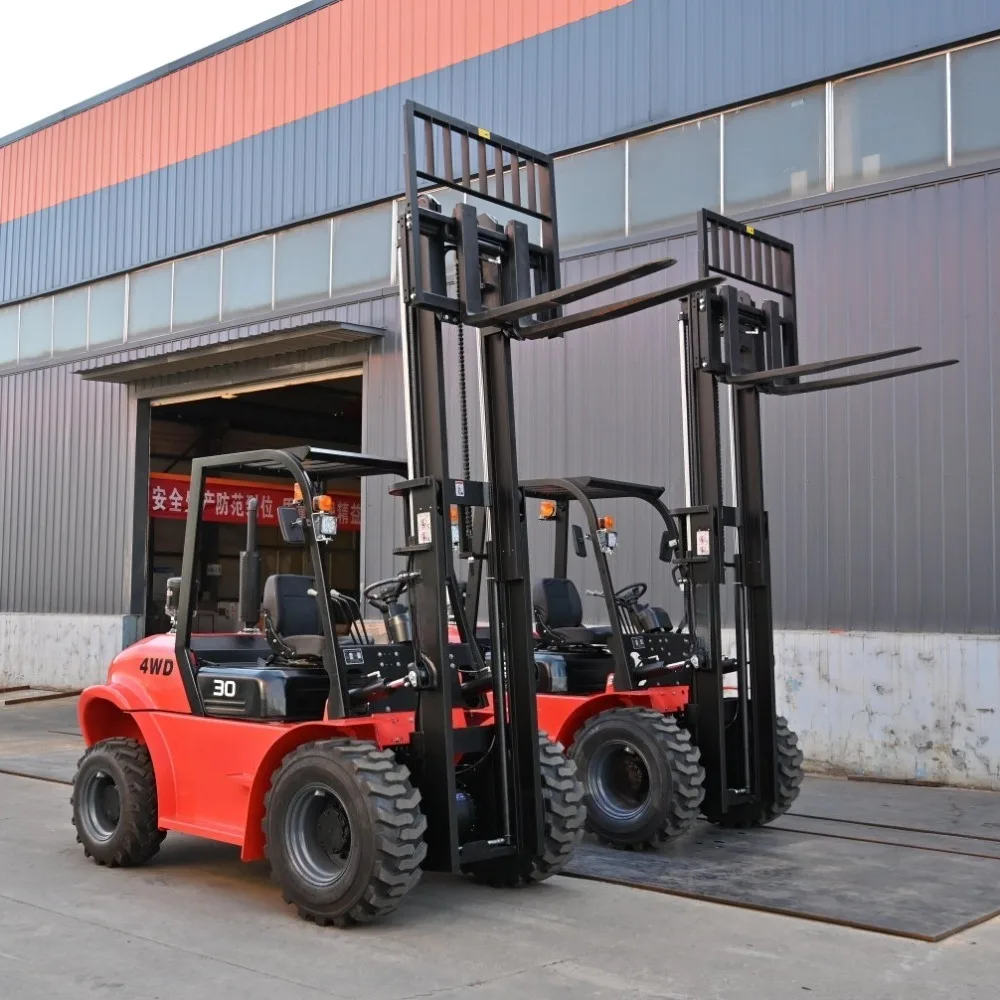 4x4 Rough Terrain Forklift 4 Ton Euro 5 Engine Premium CE Off Road Forklift