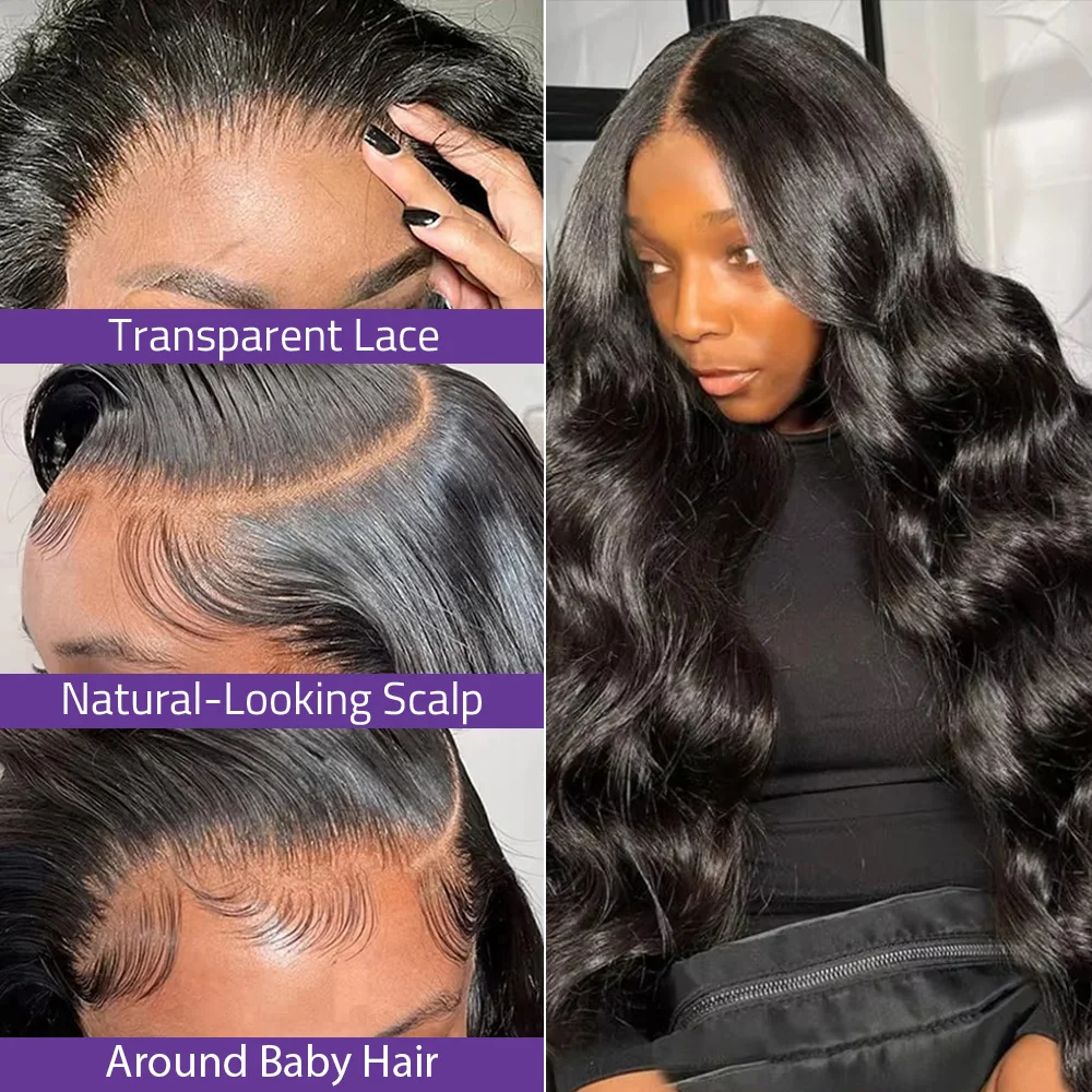 13x6 الجسم موجة HD الدانتيل الشفاف الجبهة باروكة من شعر طبيعي 30 40 بوصة 5x5 غلويليس إغلاق الدانتيل أمامي الباروكات البرازيلي قبل قطعها