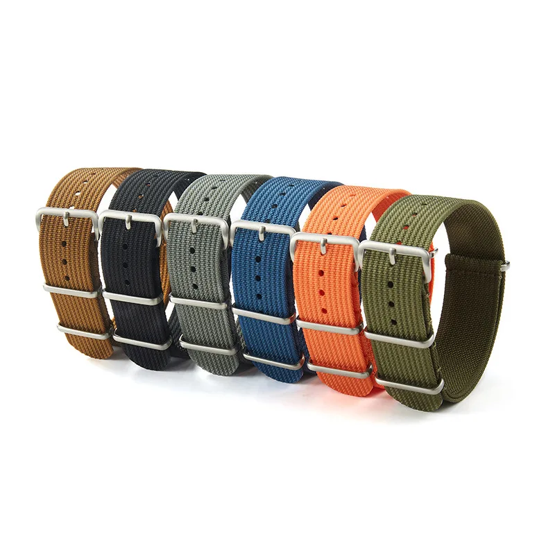 High Density Nylon 18mm 20mm 22mm Watch Band Waterproof Watch Strap Military Casual Watchband Men\'s Army Sport Strap Replacement