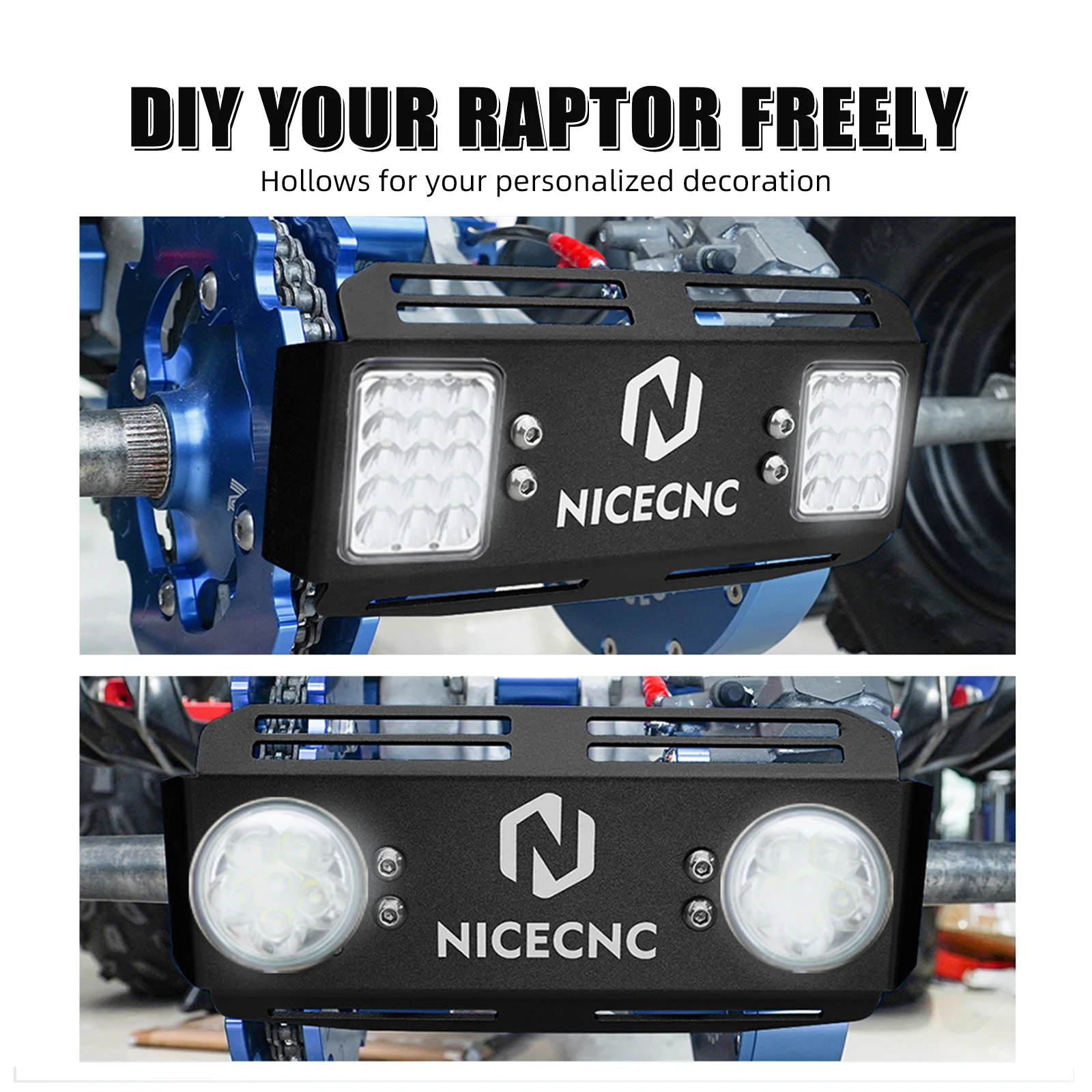 NICECNC For Yamaha Raptor 700 Rear Bumper Bash Guard For Yamaha Raptor 700R 2006-2026 ATV Accessories Chain Protector Aluminum - view 3